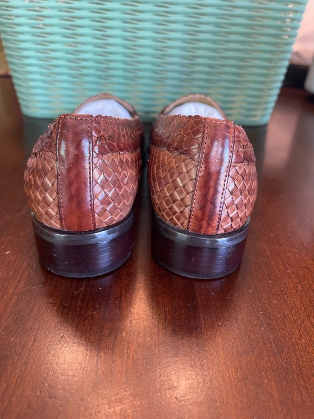 Trotters Lori Womens Brown Leather Woven Slip On Loafers, SZ 8 - Picture 5 of 7